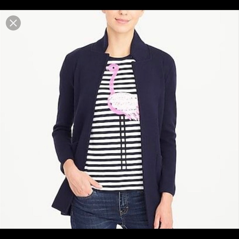 J Crew Navy Sweater Blazer NWT
